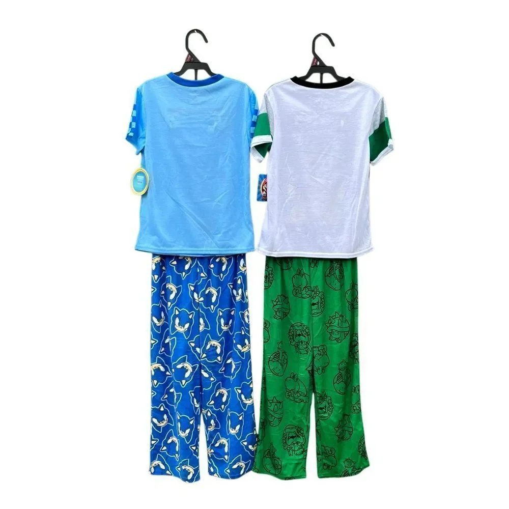 Boys Bowser & Sonic Short Sleeve Top & Sleep Pants Pajama 2, 2-Piece Sets Size S